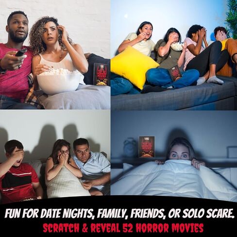 Horror Gifts for Horror Movie Lovers - USA Premium Top 52 Horror Movies Scratch Off Cards - Horror Movie Cards - Halloween Movie Night - Date Night Ideas for Couples - Horror Gift for Women and Men in Saudi Arabia