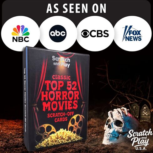 Horror Gifts for Horror Movie Lovers - USA Premium Top 52 Horror Movies Scratch Off Cards - Horror Movie Cards - Halloween Movie Night - Date Night Ideas for Couples - Horror Gift for Women and Men in Saudi Arabia