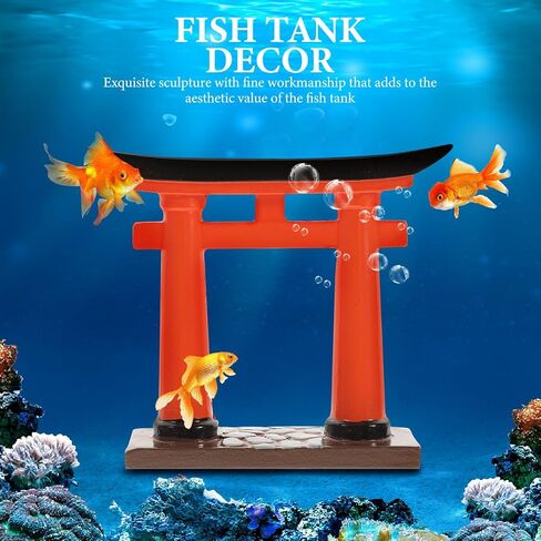 Amosfun Miniature Torii Gate Ornament - Decoration Bonsai على الطراز الياباني لخزانات السمك ، حديقة Zen ، Prop Micro Landscape 3.54 × 0.78 × 3.14 بوصة in Saudi Arabia