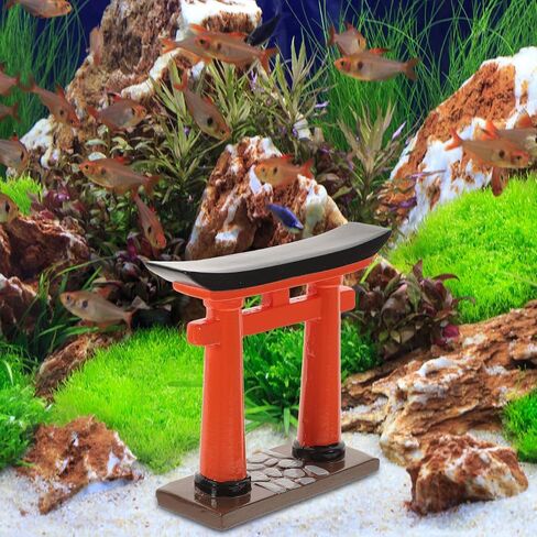 Amosfun Miniature Torii Gate Ornament - Decoration Bonsai على الطراز الياباني لخزانات السمك ، حديقة Zen ، Prop Micro Landscape 3.54 × 0.78 × 3.14 بوصة in Saudi Arabia