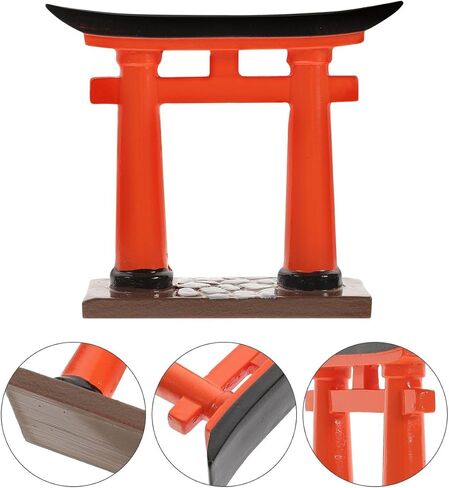 Amosfun Miniature Torii Gate Ornament - Decoration Bonsai على الطراز الياباني لخزانات السمك ، حديقة Zen ، Prop Micro Landscape 3.54 × 0.78 × 3.14 بوصة in Saudi Arabia