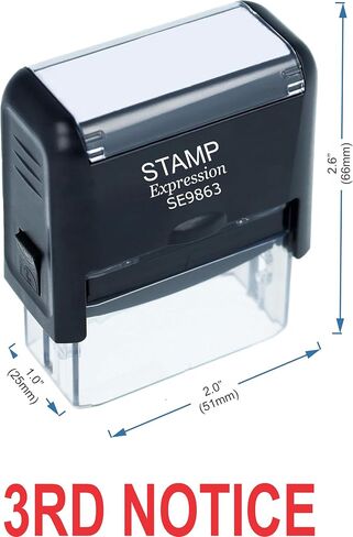 Stampexpression - 3rd Notice Office Enking Self Rubber Stamp - Red Ink (A -5182) in Saudi Arabia