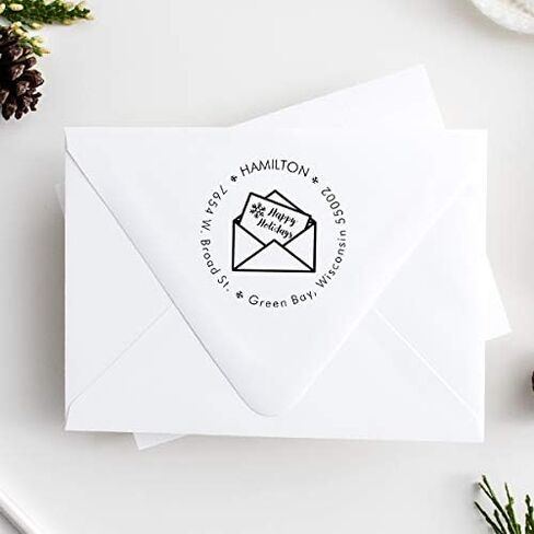 Custom Christmas Address Stamp, Sketch Christmas Tree Address Stamp, Personalized Address Stamp, Christmas Self-Inking Address Stamp, Stamps for Christmas Cards in Kuwait