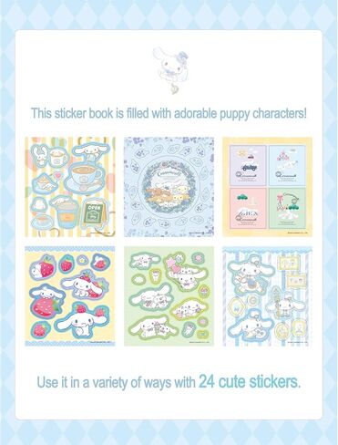 GIANANO Character Sticker Minidiary - Various designs, diary & stationery & notebook decor stickers, mini size sticker diary, 24page (Cinnamo-Roll) in Saudi Arabia