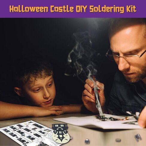 هالوين LED LID DIY KIT ، Mioyoow مسكون مشاريع لحام القلعة مع 3 أوضاع الإضاءة والأصوات المخيفة ، مجموعة التمرينات الممتعة للتعلم الإلكترونيات المدرسية وزخارف الهالوين in Saudi Arabia