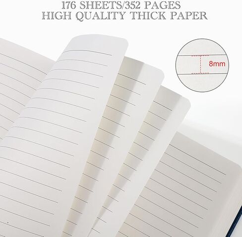 Lined Journal Notebook for Women Men, 352 Pages A5(5.7" x 8.3")College Ruled Hardcover Leather Journals for Writing, Daily Journal Notebooks for Work, Note Taking, Travel, School, Business (Black) in Saudi Arabia