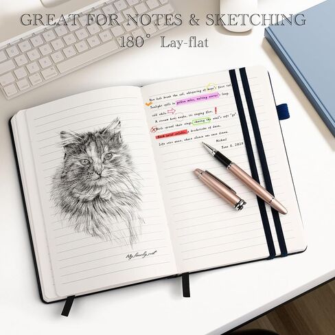 Lined Journal Notebook for Women Men, 352 Pages A5(5.7" x 8.3")College Ruled Hardcover Leather Journals for Writing, Daily Journal Notebooks for Work, Note Taking, Travel, School, Business (Black) in Saudi Arabia