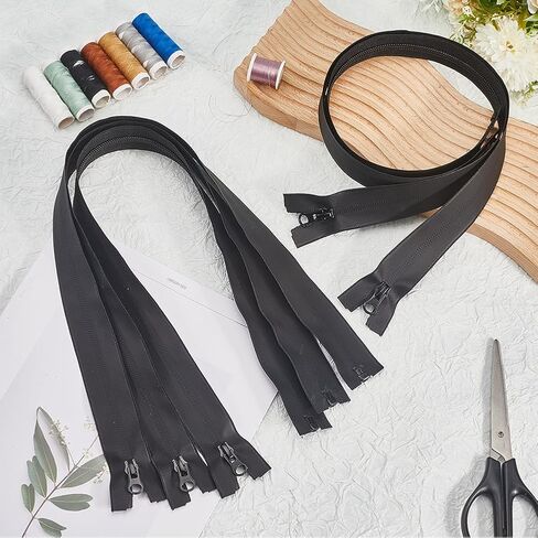 Gorgecraft 5pcs 32 بوصة السوستة المقاومة للماء الأسود #5 سحب الأدوات المصيكة للسوستور البديلة لخياطة الحرف اليدوية في الهواء الطلق أكياس الأمتعة لأسفل معاطف المطر الملابس. in Kuwait