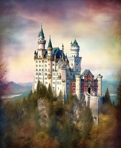 مجموعات اللوحة الفنية الماس للبالغين ، قلعة ألمانيا Neuschwanstein (3) 5D DIY Drill Paint مع نقاط الماس لديكور الجدار المنزلي 11.7 × 15.8 بوصة in Saudi Arabia