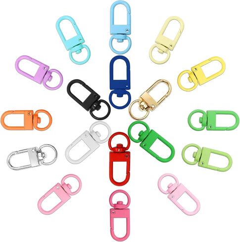 18PCS Colorful Lobster Claw Clasps for Keychains, Metal Keychain Hooks Swivel Snap Clasp Hooks Keychain Clips for DIY Crafts, Jewelry, Bags, Needlework - 1.26x0.48 in in Saudi Arabia