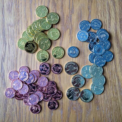 عصر الكوميديا: السنوات الذهبية | العملات المعدنية | ترقية اللعبة الممتازة مع 72 قطعة معدنية في 4 فئات | ملحق متين وغامرة لألعاب الطاولة in Kuwait