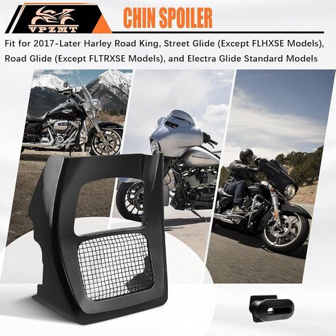 Chin Spoiler + Black Ignition Coil Cover Fits for Harley Touring Road King, Street Glide, Road Glide, and Electra Glide 2018-2025 in Saudi Arabia