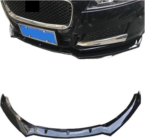ألياف الكربون أو ABS Material الأمامي المصد قدم الشفاه المفسد متوافق مع Jaguar XF 2016 2017 أجزاء ضبط (Gloss Black) in Kuwait