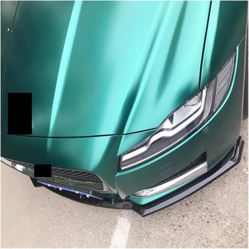 ألياف الكربون أو ABS Material الأمامي المصد قدم الشفاه المفسد متوافق مع Jaguar XF 2016 2017 أجزاء ضبط (Gloss Black) in Kuwait