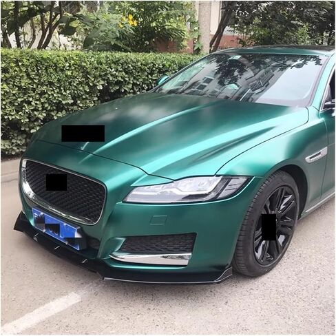 ألياف الكربون أو ABS Material الأمامي المصد قدم الشفاه المفسد متوافق مع Jaguar XF 2016 2017 أجزاء ضبط (Gloss Black) in Kuwait