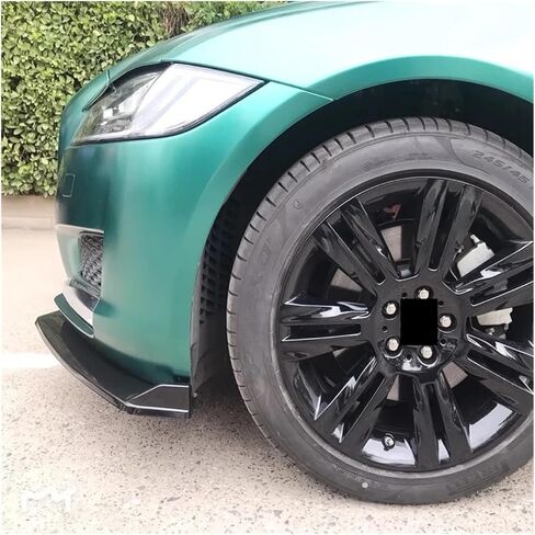 ألياف الكربون أو ABS Material الأمامي المصد قدم الشفاه المفسد متوافق مع Jaguar XF 2016 2017 أجزاء ضبط (Gloss Black) in Kuwait