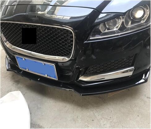 ألياف الكربون أو ABS Material الأمامي المصد قدم الشفاه المفسد متوافق مع Jaguar XF 2016 2017 أجزاء ضبط (Gloss Black) in Kuwait