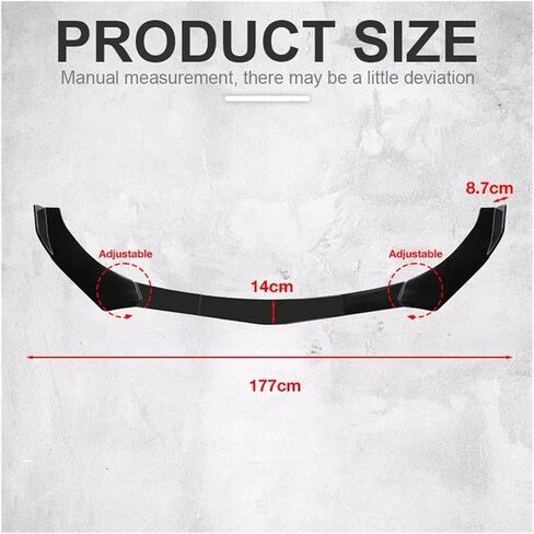 Universal Front Lip Spoiler Pumper قابل للتعديل مع BMW للبنز ل Honda لـ VW Frant Splitter Diffuser Lower Body Kit (أسود لامع) in Kuwait