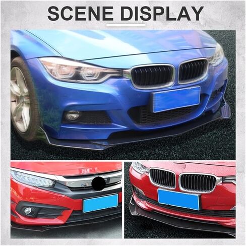 Universal Front Lip Spoiler Pumper قابل للتعديل مع BMW للبنز ل Honda لـ VW Frant Splitter Diffuser Lower Body Kit (أسود لامع) in Kuwait