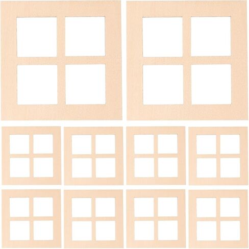 Doitool Dollhouse Wooden Windows 10pcs مربع مصغرة الإطار الأثاث دمية الأثاث مصغرة النافذة الخشبية الصغيرة نماذج دمى الملحقات للدمى ديكورز - 7 سم - 7 سم - in Saudi Arabia