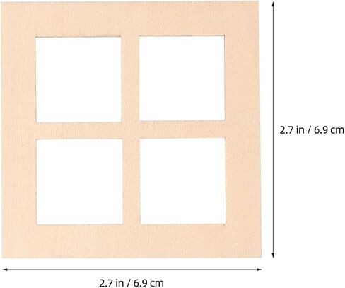 Doitool Dollhouse Wooden Windows 10pcs مربع مصغرة الإطار الأثاث دمية الأثاث مصغرة النافذة الخشبية الصغيرة نماذج دمى الملحقات للدمى ديكورز - 7 سم - 7 سم - in Saudi Arabia