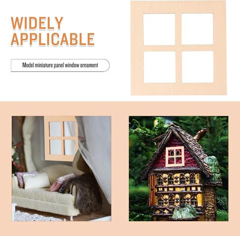 Doitool Dollhouse Wooden Windows 10pcs مربع مصغرة الإطار الأثاث دمية الأثاث مصغرة النافذة الخشبية الصغيرة نماذج دمى الملحقات للدمى ديكورز - 7 سم - 7 سم - in Saudi Arabia