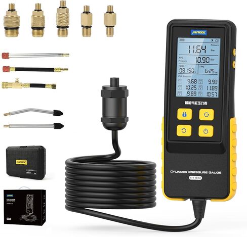 AUTOOL Fuel Pressure Gauge Digital Fuel Pressure Tester Kit, 0-426PSI, 0~29bar Fuel Injection Pressure Test Tools Set with Test Hoses & 11 Connectors, Backlit Display in Kuwait