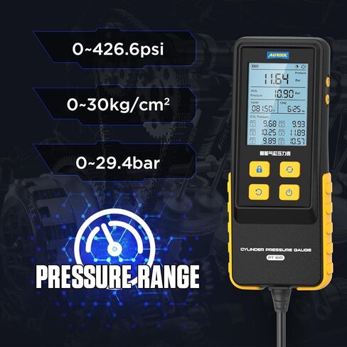 AUTOOL Fuel Pressure Gauge Digital Fuel Pressure Tester Kit, 0-426PSI, 0~29bar Fuel Injection Pressure Test Tools Set with Test Hoses & 11 Connectors, Backlit Display in Kuwait