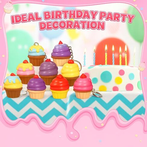 24 PCS Cupcake Squishy Ceychains للطلاب الضغط على كرات الإجهاد مفاتيح ألعاب الإجهاد اللطيفة للمعلم الطالب حفلة عيد ميلاد زميل في العمل in Kuwait