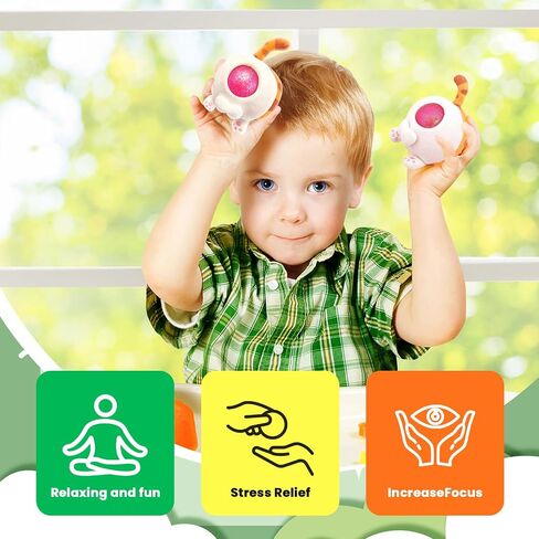 الإجهاد Buster الإجهاد المخلص للأطفال/البالغين قرصة قرصة التهوية تنفيس الكرة ناعمة حبات -Squeze Squishy Ball مع غطاء أفخم (Ginger Cat) in Kuwait