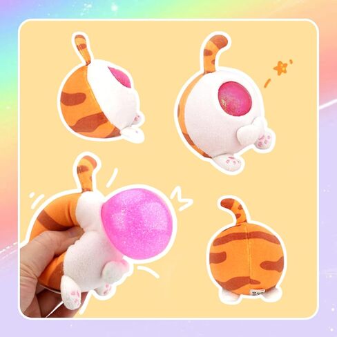 الإجهاد Buster الإجهاد المخلص للأطفال/البالغين قرصة قرصة التهوية تنفيس الكرة ناعمة حبات -Squeze Squishy Ball مع غطاء أفخم (Ginger Cat) in Kuwait