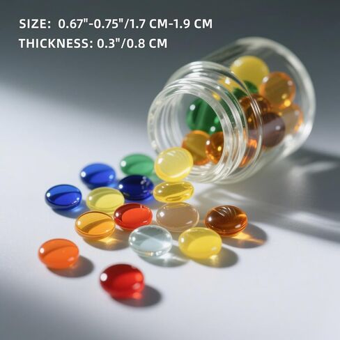 0.96 LB Mix Color Flat Glass Beads Marbles 0.65-0.75 Inch Smooth Stone Pebbles for Aquarium Fish Tank Rocks Vase Fillers Floral DIY Craft Gems Home Decor (Orange Yellow Amber) in Kuwait