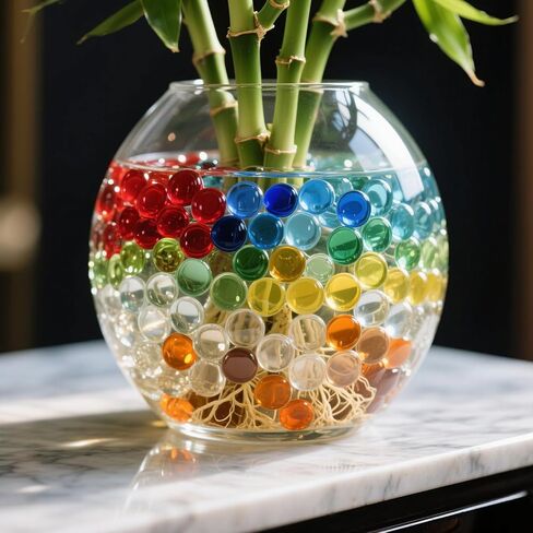 0.96 LB Mix Color Flat Glass Beads Marbles 0.65-0.75 Inch Smooth Stone Pebbles for Aquarium Fish Tank Rocks Vase Fillers Floral DIY Craft Gems Home Decor (Orange Yellow Amber) in Kuwait