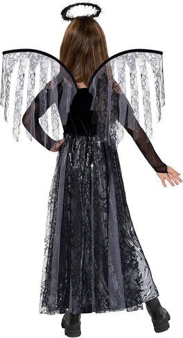 زي إبداعات spooktacular child أسود الساقطة الملاك ، والبنات الزي الظلام ملاك الزي ، واللعب الشيطان للأطفال لعب دور الهالوين in Kuwait