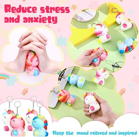 24 PCS Cupcake Squishy Ceychains للطلاب الضغط على كرات الإجهاد مفاتيح ألعاب الإجهاد اللطيفة للمعلم الطالب حفلة عيد ميلاد زميل في العمل in Kuwait