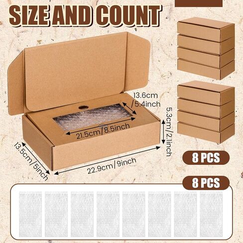 8 Pcs Universal Cell Phone Packing Box 9 x 5 x 2 Inch Smart Phone Packing Box with Clear Bubble out Bag Double Decker Large Cardboard Compartment to Store for Recyclable Packaging in Saudi Arabia