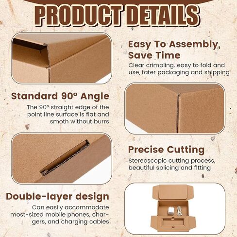 8 Pcs Universal Cell Phone Packing Box 9 x 5 x 2 Inch Smart Phone Packing Box with Clear Bubble out Bag Double Decker Large Cardboard Compartment to Store for Recyclable Packaging in Saudi Arabia