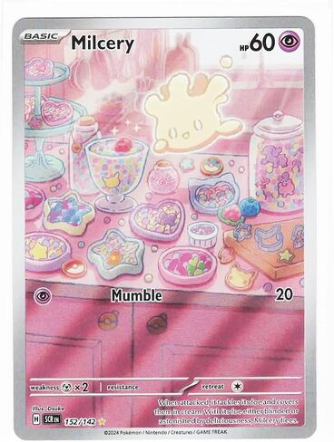 Pokemon - Milcery 152/142 Stellar Crown - Illustration Rare IR - Foil Single Card in Saudi Arabia