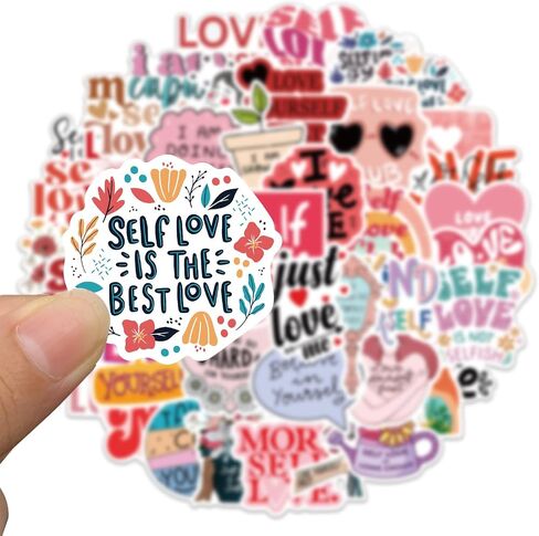 50 PCS Self Love Stickers أحب نفسك ملصقًا لرعاية الذات شارات الموافقة الذاتية لصحيفة Journaling Laptop Scraptles زجاجات مياه غيتار غريز هدايا فينيل مقاومة للماء للنساء فتاة المراهقين (Selflove) in Kuwait