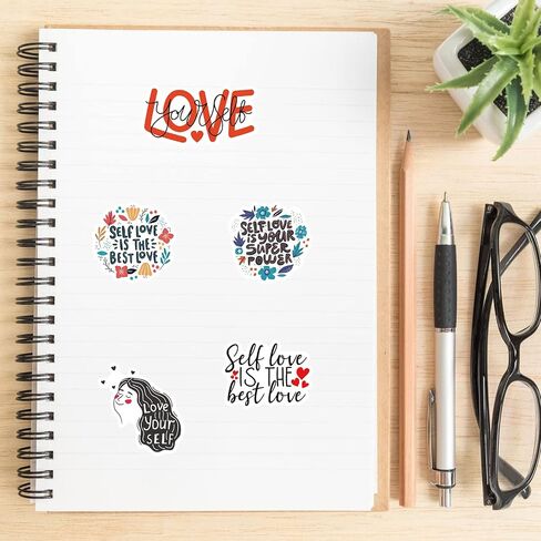 50 PCS Self Love Stickers أحب نفسك ملصقًا لرعاية الذات شارات الموافقة الذاتية لصحيفة Journaling Laptop Scraptles زجاجات مياه غيتار غريز هدايا فينيل مقاومة للماء للنساء فتاة المراهقين (Selflove) in Kuwait