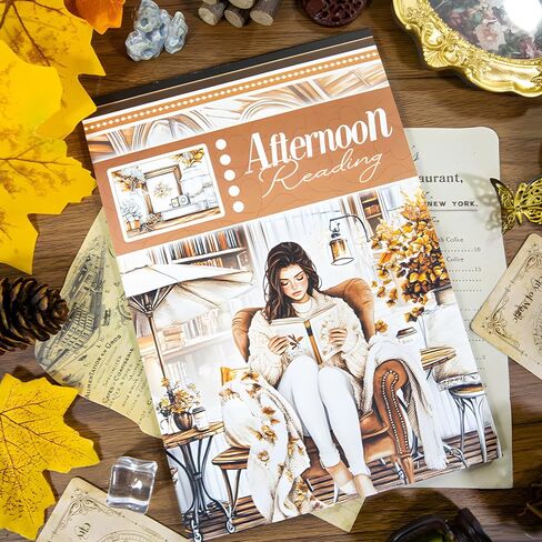Snycler Afternoon Theme Sticker Scrapbooking Supplies for Junk Journal, 20 Sheets PET Stickers - Vintage Journaling Stickers, Ephemera Sticker Book Pre Cut, Junk Journal Supplies, Planner in Kuwait