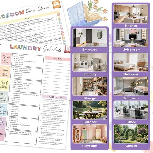 Adhd Planner Daily Cleaning Organizer - 2025 Chore Chart Schedule and Checklist - Adhd Household Needs Organization Weekly Monthly Yearly Home Family Full Focus Routine Clean Planners for Adults Women in Saudi Arabia