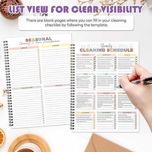 Adhd Planner Daily Cleaning Organizer - 2025 Chore Chart Schedule and Checklist - Adhd Household Needs Organization Weekly Monthly Yearly Home Family Full Focus Routine Clean Planners for Adults Women in Saudi Arabia