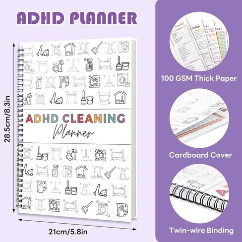 Adhd Planner Daily Cleaning Organizer - 2025 Chore Chart Schedule and Checklist - Adhd Household Needs Organization Weekly Monthly Yearly Home Family Full Focus Routine Clean Planners for Adults Women in Saudi Arabia