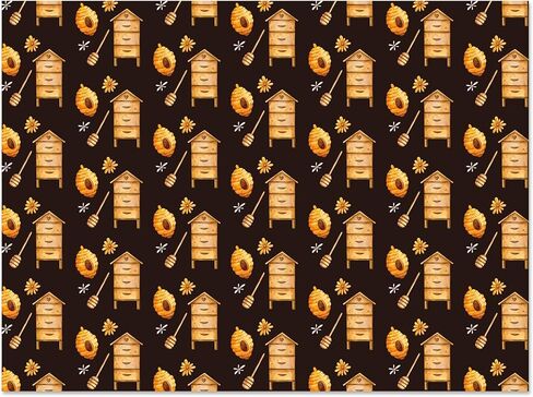 Jajajuegos 12 Sheets Bee Wrapping Paper Set - Yellow Black Bee Honeycomb Pattern - Gift Wrapping Paper for Winter Baby Shower, Birthday Party Decorations - 4 Designs, 20'' x 27'' in Saudi Arabia