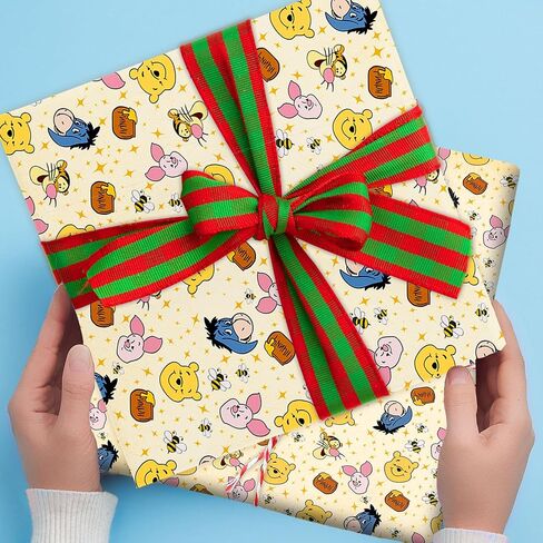 QZCYU 5 Pack Winnie Wrapping Paper for Baby Shower, Classic Bear Gift Wrap for Birthdays Decoration, Party Decorations, Supplies(27.5 x 19.6in) in Kuwait