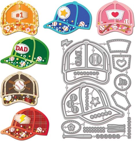 GLOBLELAND Baseball Cap Cutting Dies Metal Hat Shake Die Cuts Sports Cap Background Cutting Embossing Templates for Scrapbooking Crafts Paper Cards Making in Saudi Arabia