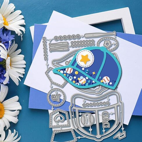 GLOBLELAND Baseball Cap Cutting Dies Metal Hat Shake Die Cuts Sports Cap Background Cutting Embossing Templates for Scrapbooking Crafts Paper Cards Making in Saudi Arabia