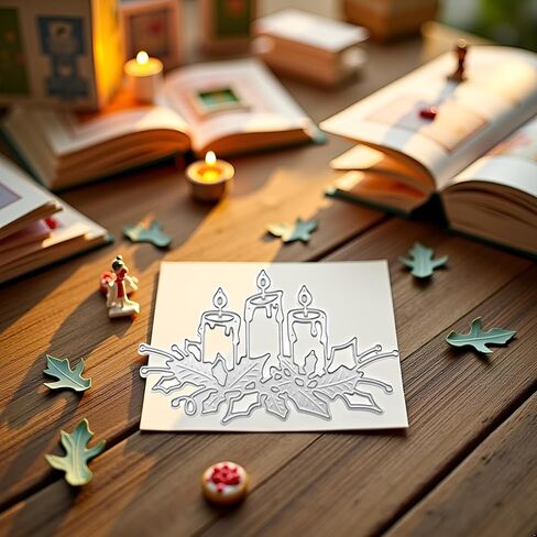 Birthday Candle Mould Cutting Dies, for DIY Scrapbooking Photo Album Decorative Embossing Paper Dies for Card Making Templated in Saudi Arabia