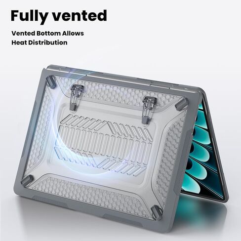 SEYMAC Designed Case for MacBook Pro 14 Inch 2023/2021 Release M3 M2 A2779 M1 A2442 Pro Max Heavy Duty Rugged Hard Shell Case Cover with Anti-Slip Stand for MacBook Pro 14", Blue in Kuwait